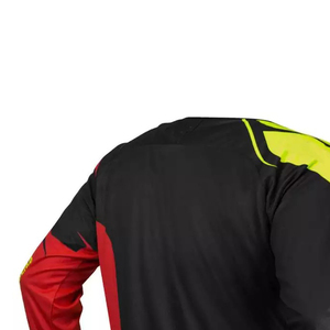 เสื้อแข่งแขนยาวสีแดงดำสำหรับผู้ชาย พิมพ์ลายแบบซับลิเมชั่นทั้งตัว แห้งเร็ว ผลิตจากโพลีเอสเตอร์ เหมาะสำหรับขี่มอเตอร์ไซค์ - Product Image 6