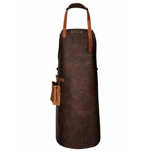 Tablier de cuisine vintage en toile sans manches couleur cognac avec poche latérale, résistant à l'eau, protection UV, style classique et durable - Product Image 3
