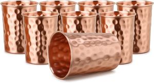 Verres en cuivre, gobelets en métal durables pour l'eau, les jus, les cocktails, réutilisables, écologiques, pour la cuisine, la salle à manger, les boissons. - Product Image 4