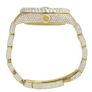 Montre mécanique rétro en acier inoxydable de qualité supérieure, 7 mm, style affaires, entièrement sertie de diamants Moissanite VVS - Product Image 3