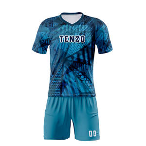 Uniformes de fútbol personalizados 2025, impresión Digital, ropa de equipo ODM, tendencia de secado rápido, transpirable, con cuello en V, Conjunto de camiseta de fútbol 100% - Product Image 1