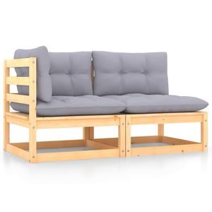 Ensemble de salon de jardin modulaire moyen en bois de pin massif naturel - Product Image 1