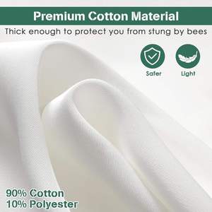 Combinaison d'apiculteur blanche, protection intégrale, voile amovible, capuche ventilée, respirante, coupe ample, vêtement de sécurité en polyester surjeté - Product Image 4