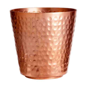 Maceta Minimalista de Latón con Planta Verde, Macetero de Escritorio para Interiores, Diseño Circular, Estilo Artesanal - Product Image 4