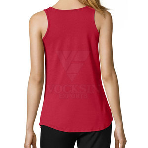 Camiseta sin mangas de punto verde claro liso para mujer, cuello redondo, informal, transpirable, 100% algodón, largo regular - Product Image 6