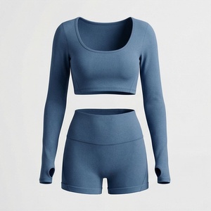 Ensemble de shorts de yoga respirants et soutien-gorge de compression pour femmes, tenue de sport, vêtements de fitness, logo personnalisé, vêtements de sport athlétiques - Product Image 1