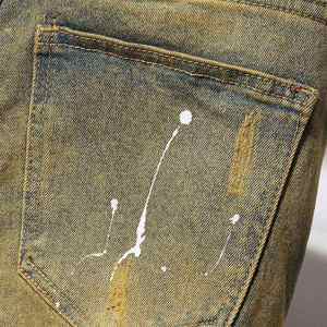 Shorts en denim pour homme, coton et polyester, coupe droite ajustée, poches avant, bretelles réglables, respirant, boutons, décontracté - Product Image 6