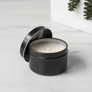 Pot à bougie en acier inoxydable noir avec revêtement en poudre, écologique, durable, avec couvercle métallique, pour la décoration de table, de la maison, de mariage ou de Noël - Product Image 4