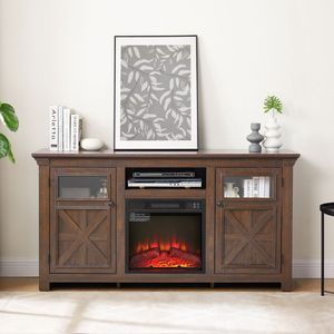 Mueble para TV de 2 Puertas Estilo Granja, Diseño Inspirado en un Granero, para Entretenimiento en el Hogar y Almacenamiento de Equipos Multimedia - Product Image 1