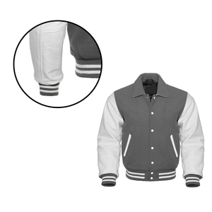 2025 <b>Men</b> Varsity Letterman <b>Jacket</b> Wool Body Stand Collar Baseball Bomber with Cartoon Print Streetwear - Product Image 1