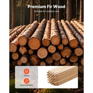 50 Picchetti da Giardino in Legno 36x0.75x0.75 con Punta Affilata in Legno di Abete per Supporto Piante in Crescita - Product Image 3