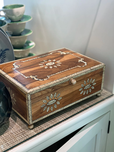 Handmade Bone Inlay Decorative <b>Box</b> with Lid Wooden Jewellery Organizer for Coffee Table and <b>Vanity</b> Display - Product Image 6