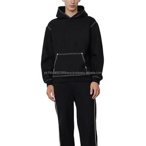 Sweat à capuche OEM personnalisé Contract Stitch Pulls à capuche surdimensionnés blancs pour hommes - Product Image 3