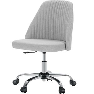 Vanity <b>Chair</b> Armless Swivel <b>Desk</b> <b>Chair</b> with Wheels Adjustable Fabric <b>Makeup</b> <b>Chair</b> for Home Office - Product Image 1