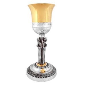 Trending Etching Design Chalice is handmade high-quality brass church supplies Chalice Pewter Color Also Used As Gift Items. - Product Image 1