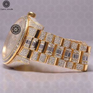 Montre mécanique de luxe pour homme en acier inoxydable Charm Jewells, boîtier analogique 40 mm, cadran 20 mm, bracelet à bouton poussoir, fermoir caché, 10 bars - Product Image 3