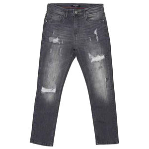Pantalon en jean droit délavé et déchiré de haute qualité, style streetwear, effet usé, pour homme, fabriqué au Pakistan - Product Image 4