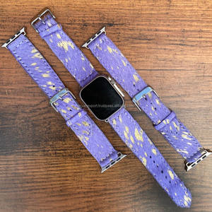 Nouveau bracelet de montre en cuir de vachette véritable occidental mignon impression de vache avec des cheveux sur des bandes métalliques bracelets de montre personnalisés cadeaux Boho pour elle - Product Image 2