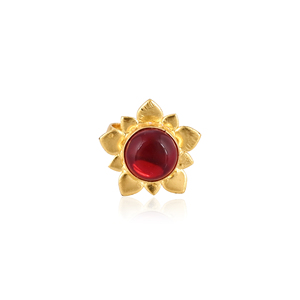Elegant Garnet Hydro Stone Gold Plated Brass Round Gemstone <b>Ring</b> Stylish Designer Jewelry for <b>Women</b> - Product Image 1