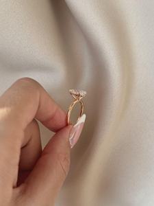 2 Carat Pear Cut Lab Grown Diamond <b>Solitaire</b> Engagement <b>Ring</b> 18K Gold Plated Trendy Design for Anniversary - Product Image 5