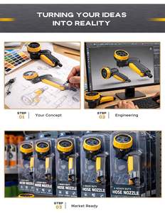 Buse de tuyau d'arrosage en plastique et liège pour le lavage des animaux de compagnie avec modes de pulvérisation variables et cône pivotant anti-fatigue - Product Image 5