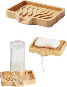 Custom Logo Natural <b>Bamboo</b> Wooden <b>Soap</b> <b>Dish</b> Holder Self Draining Bar <b>Soap</b> Tray Plate For Hotel Bathroom Accessories Wholesale - Product Image 3