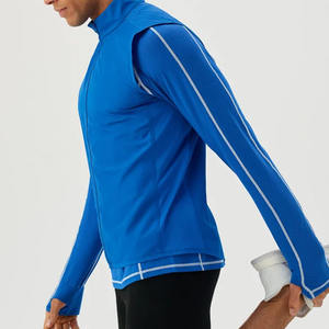 Chaqueta deportiva sin mangas de alta calidad, transpirable, con cremallera completa, para correr y trotar, para actividades al aire libre, impermeable, para hombre. - Product Image 2