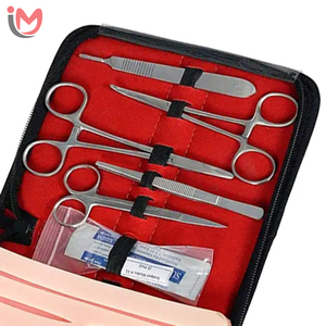 Suture Training Kit Medical Student Instrument Set Stainless Steel Scissors Forceps <b>Needle</b> Holder Red <b>Case</b> Manual Tools Hospital - Product Image 6