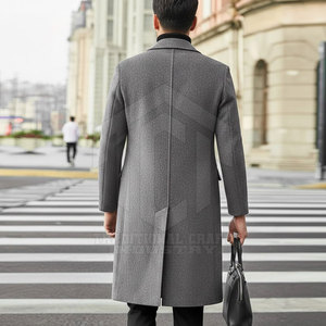 Manteau long élégant en laine pour homme – Vêtement d'hiver haut de gamme, coupe moderne, bordure en fourrure, personnalisable, directement de l'usine - Product Image 5