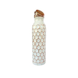 Copper <b>Bottle</b> Set With Cups Pure Metal Water <b>Flask</b> Drinking Vessel by madiha art And crafts - Product Image 3