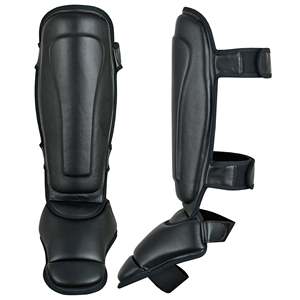 Protector de Espinillas de Cuero/PU/Nylon Premium para Entrenamiento de Kickboxing, MMA y Muay Thai - Product Image 1