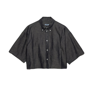 Camisa de chambray holgada personalizada para mujer, estilo workwear, streetwear, con botones, top de invierno, moda OEM, Y2K, marca privada OEM - Product Image 1