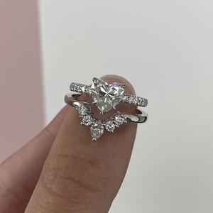 1.80 TC Heart Cut Moissanite Diamond <b>Solitaire</b> <b>Ring</b> 925 <b>Silver</b> 14K Gold Plated Elegant Minimalist Engagement Wedding <b>Ring</b> - Product Image 6