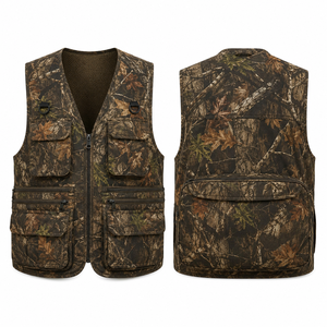 Gilet de chasse camouflage pour homme MEGAMAPLE, softshell, manches longues, respirant, polyester, décontracté, été, logo imprimé sur le devant - Product Image 1