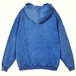 Sudadera con Capucha de Color Sólido, Corte Regular, Estilo Casual, para Hombre, Lavado Ácido, 100% Algodón, Invierno, al Mejor Precio - Product Image 2