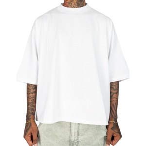 เสื้อยืดทรงหลวมสีพื้น ผ้าฝ้าย 100% แบบ 2 แผ่น พร้อมพิมพ์ลายดิจิทัล โลโก้สั่งทำได้ ทรงโอเวอร์ไซส์ ไหล่ตก ทรงบ็อกซี่ เป็นมิตรต่อสิ่งแวดล้อม สำหรับผู้ชาย - Product Image 3