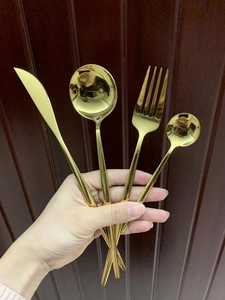 Gold <b>Coffee</b> <b>Spoon</b> Set Stainless Steel Long Handle Teaspoon Dessert Round <b>Spoon</b> Stirring <b>Coffee</b> Tea Scoop Cafe Tableware Utensils - Product Image 4
