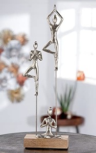 9D x 15.5W x 51H Aluminum Metal Yoga Figurine Sculpture Set Handmade Minimalist Artistic Tabletop <b>Decor</b> Living Room - Product Image 4