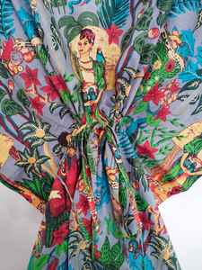 ชุดเดรสคาฟทันผ้าฝ้ายพิมพ์ลายอินเดียทำมือ สวมใส่สบาย เหมาะสำหรับชายหาด สไตล์โบโฮ - Product Image 3