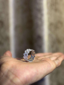 Bague chaîne en moissanite pour femme, bijoux de luxe hip-hop, bague tendance étincelante, cadeau élégant - Product Image 3