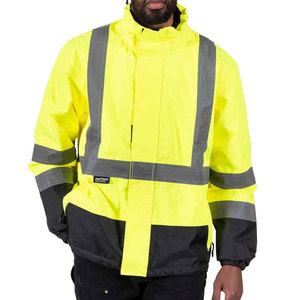 Construction Safety Reflecting Stripes <b>Jacket</b> Coats Workwear High Visibility Safety Clothing Security <b>Worker</b> <b>Jackets</b> - Product Image 2