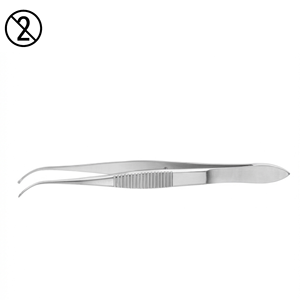 Pinzas para Tejidos Delicados 1X2 Dientes Curvos de Acero Inoxidable Instrumento Quirúrgico Oftálmico Desechable de Un Solo Uso CE ISO - Product Image 4