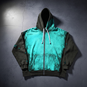 Nouveau design – Sweat à capuche vintage à épaules tombantes, personnalisable, pour homme, avec fermeture éclair intégrale, effet délavé et usé, vente en gros - Product Image 3