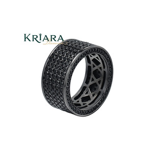 แหวนเพชรโมอิสซาไนต์ทรงเรขาคณิต ดีไซน์แบบ Eternity Band เงินแท้ 925 ประดับเพชรแบบ Pave Setting เหมาะสำหรับทั้งชายและหญิง เครื่องประดับงานแต่งงานสุดหรู - Product Image 2