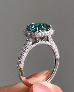 <b>925</b> Sterling <b>Silver</b> Original Green Moissanite Gemstone Handmade designer Fine <b>Ring</b> Customized <b>Silver</b> Rhodium Plated - Product Image 5