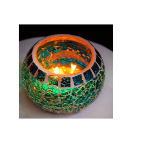 Colorful Modern Handmade Eco-Friendly Glass <b>Mosaic</b> Tealight Holder Multiple Sizes Multi-Candle Holder for Home Decoration for - Product Image 1