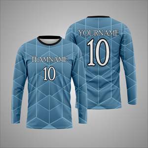 Camiseta deportiva de manga larga con sublimación personalizada – Camiseta de entrenamiento atlético con impresión de número y nombre de equipo personalizados - Product Image 1