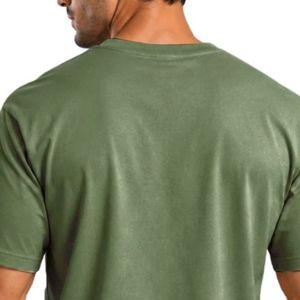Camiseta Deportiva Esencial para Hombre, Color Verde Oliva, Cuello Redondo, Suave y Transpirable, para Gimnasio, Entrenamiento, Ropa Deportiva Activa - Product Image 5