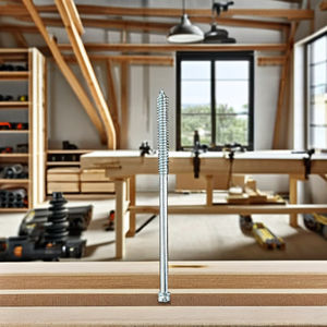 Vis à bois à double extrémité à tête fendue, zinguées, en acier au carbone classe 4.8 6.8, filetage partiel, métriques et impériaux, marque PDC, norme DIN - Product Image 1