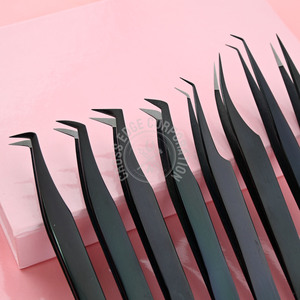 Pince à épiler personnalisée avec pointe en fibre, volume de 45 degrés, pince à épiler isolante pour cils, pince incurvée technique pour extension de cils de 14cm - Product Image 5